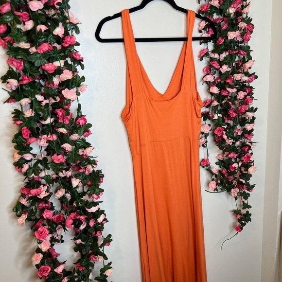 Spiegel Orange Spaghetti Strap V-Neck Dress Women’s Large Bodycon Party Bright - Picture 7 of 10